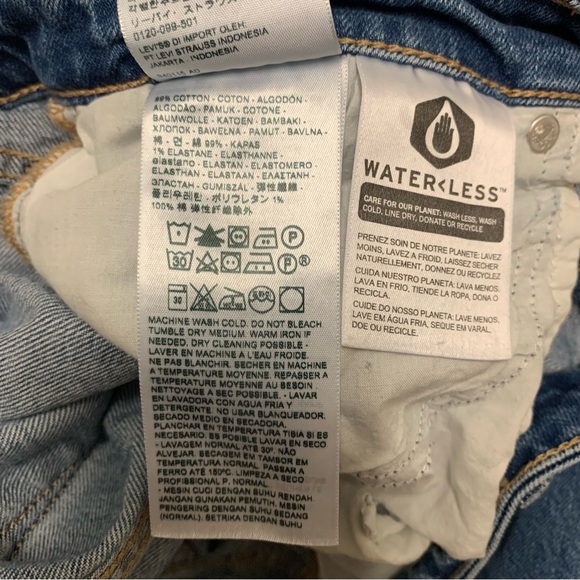 Levi's 721 High Rise Skinny Jeans Women's 32 Blue Distressed Stretch Denim - Picture 6 of 8